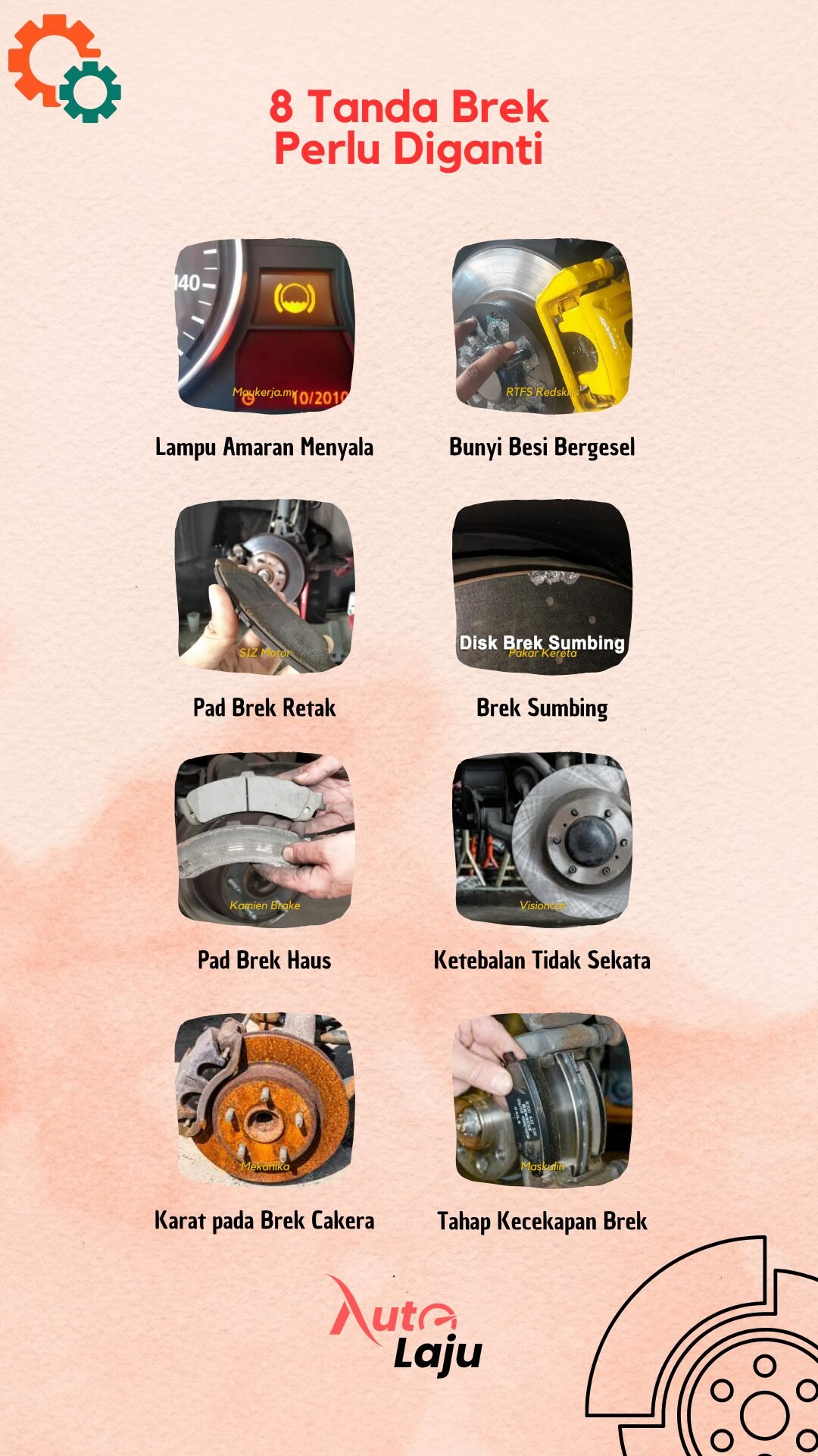 Infografis Tanda Brek Kereta Perlu Ditukar Infografis Tanda Brek Kereta Perlu Ditukar